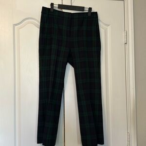 J Crew black watch plaid wool dress pants size 8